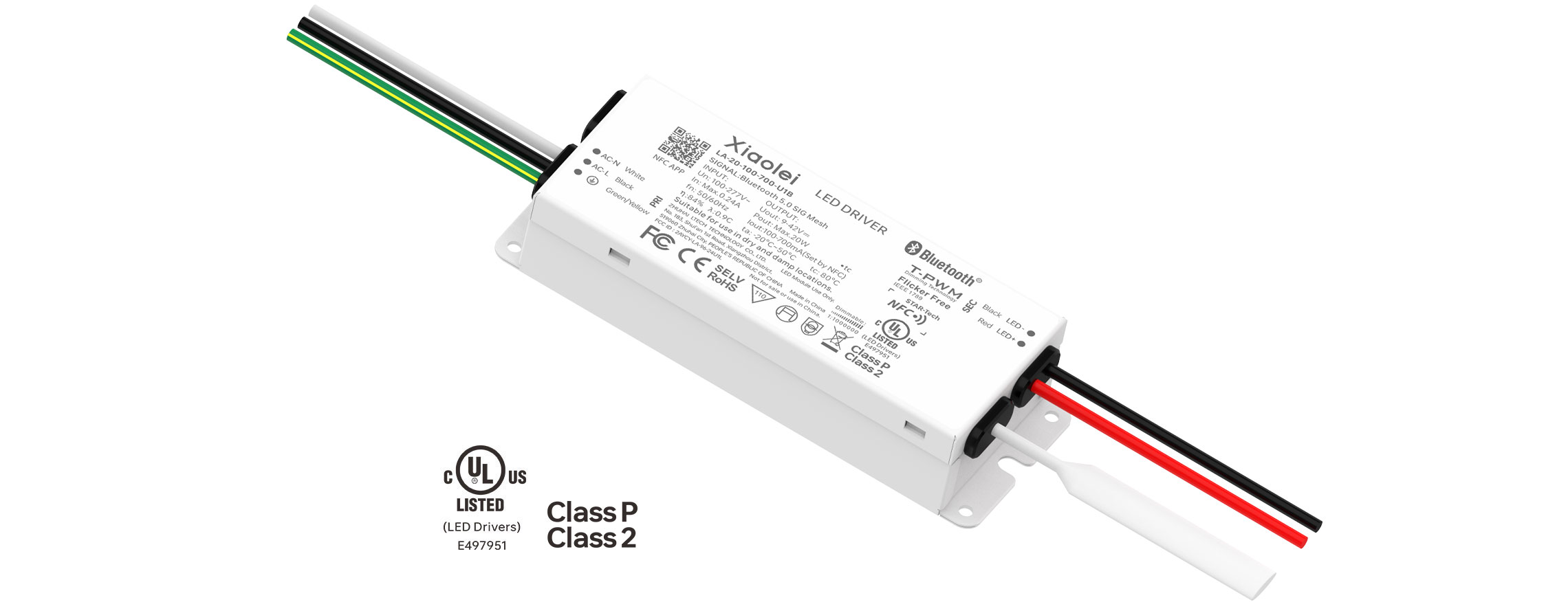 20W 100-700mA UL Certification NFC CC Bluetooth LED Driver LA-20-100-700-U1B