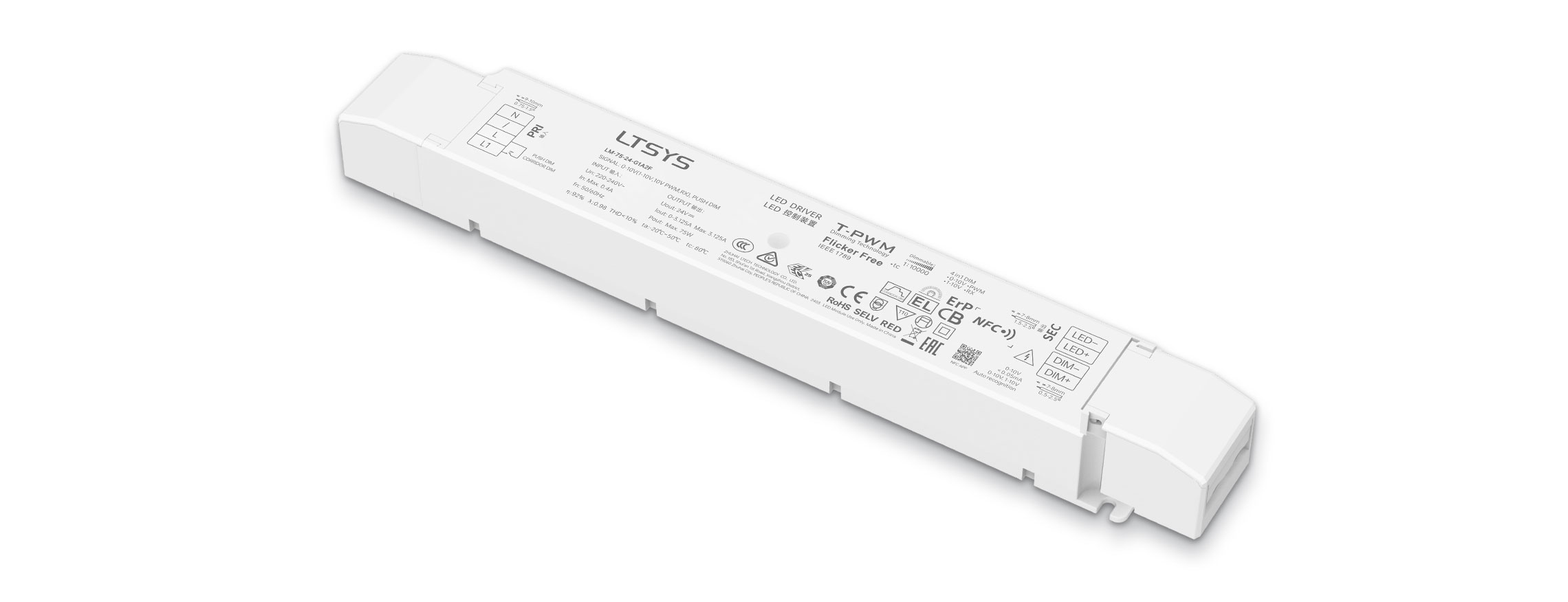 75W 24V NFC CV 0/1-10V LED Driver LM-75-24-G1A2F