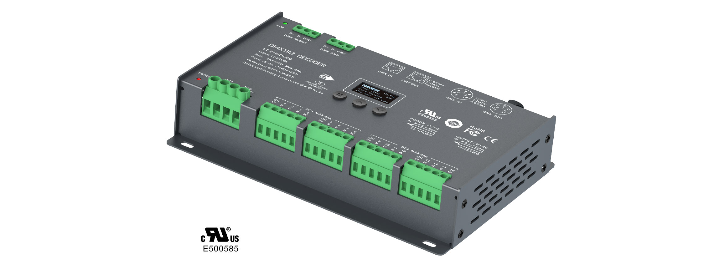 16CH CV DMX Decoder LT-916-OLED